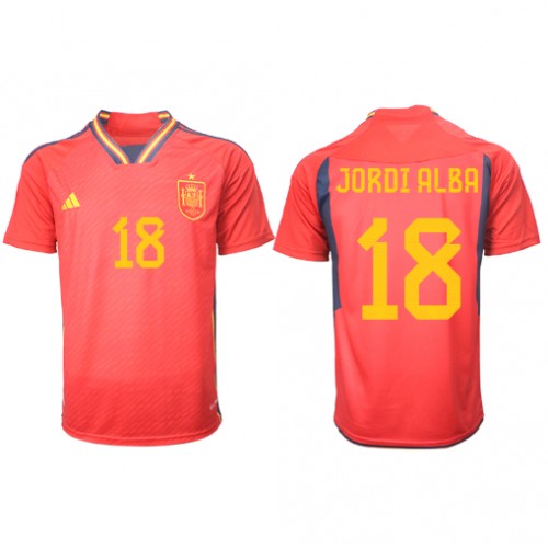 Španjolska Jordi Alba #18 Domaci Dres SP 2022 Kratak Rukavima
